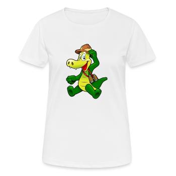 kroko 12 - Frauen T-Shirt atmungsaktiv - Weiß - Vorne - AI Model Female 172 dark (172cm)