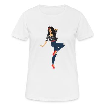 Mary model - Women's Breathable T-Shirt - white - Front - AI Model Female 172 dark (172cm)