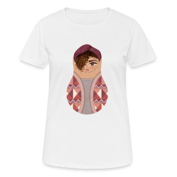 Matroschka Mara - Frauen T-Shirt atmungsaktiv - Weiß - Vorne - AI Model Female 172 dark (172cm)
