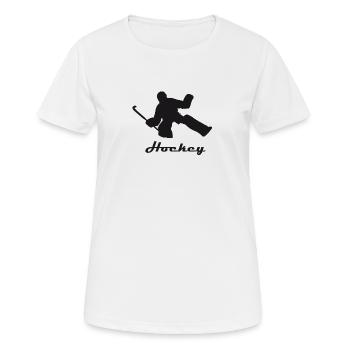 Hockey - Frauen T-Shirt atmungsaktiv - Weiß - Vorne - AI Model Female 172 dark (172cm)