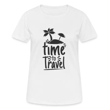 Time To Travel - T-shirt respirant Femme - blanc - Devant - AI Model Female 172 dark (172cm)