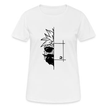 halbe cube-Ananas mit Bart und Sonnenbrille - Frauen T-Shirt atmungsaktiv - Weiß - Vorne - AI Model Female 172 dark (172cm)