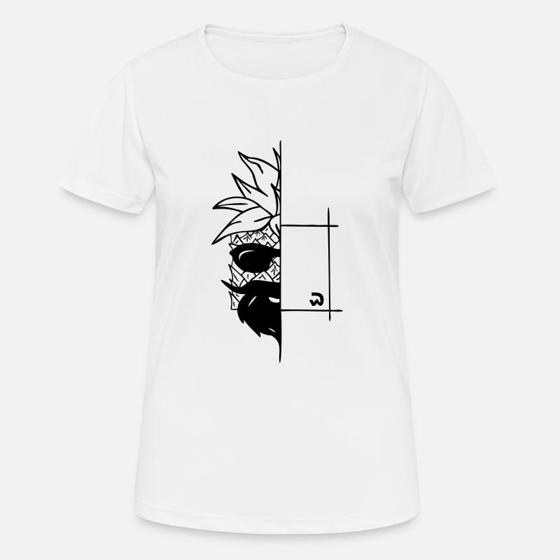 half cube pineapple with beard and sunglasses - Women's Breathable T-Shirt - white