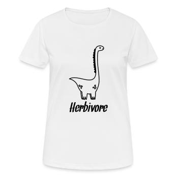 Vegan Vegan Vegan Dinosaure Noir - T-shirt respirant Femme - blanc - Devant - AI Model Female 172 dark (172cm)