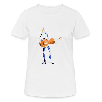 guitarist - Women's Breathable T-Shirt - white - Front - AI Model Female 172 dark (172cm)