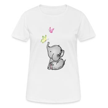 Lea & die Schmetterlinge - Frauen T-Shirt atmungsaktiv - Weiß - Vorne - AI Model Female 172 dark (172cm)