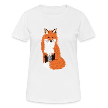 Renard roux assis / Renard roux assis I - T-shirt respirant Femme - blanc - Devant - AI Model Female 172 dark (172cm)