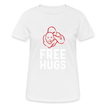 Free Hugs - Funny Brazilian Jiu-Jitsu BJJ - Women's Breathable T-Shirt - white - Front - AI Model Female 172 dark (172cm)
