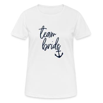 Team Bride Shirts | Hafen der Ehe - Frauen T-Shirt atmungsaktiv - Weiß - Vorne - AI Model Female 172 dark (172cm)