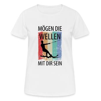 Wasserskier Wasserski Wasserskifahrer - Frauen T-Shirt atmungsaktiv - Weiß - Vorne - AI Model Female 172 dark (172cm)