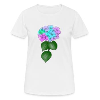Hortensie Pflanze Blume bunt Frühling Natur - Frauen T-Shirt atmungsaktiv - Weiß - Vorne - AI Model Female 172 dark (172cm)