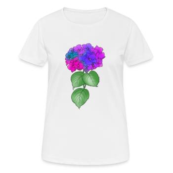 Hortensie Pflanze Blume bunt Frühling Natur - Frauen T-Shirt atmungsaktiv - Weiß - Vorne - AI Model Female 172 dark (172cm)