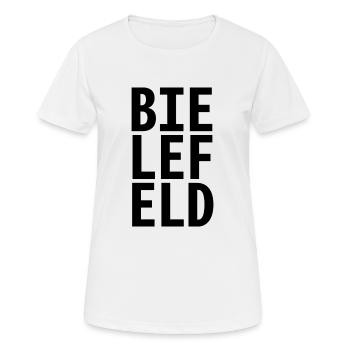 Bielefeld - Frauen T-Shirt atmungsaktiv - Weiß - Vorne - AI Model Female 172 dark (172cm)