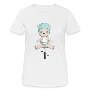 cute bear on the bike - Women's Breathable T-Shirt - white - Front - AI Model Female 172 dark (172cm)