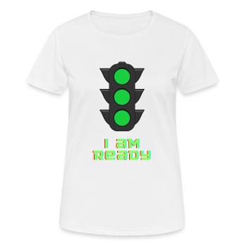 I au feu de circulation Ready - T-shirt respirant Femme - blanc - Devant - AI Model Female 172 dark (172cm)