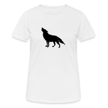 Loup hurlant - T-shirt respirant Femme - blanc - Devant - AI Model Female 172 dark (172cm)