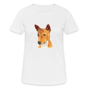 Basenji - Frauen T-Shirt atmungsaktiv - Weiß - Vorne - AI Model Female 172 dark (172cm)