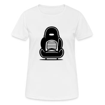 Hocker - Frauen T-Shirt atmungsaktiv - Weiß - Vorne - AI Model Female 172 dark (172cm)