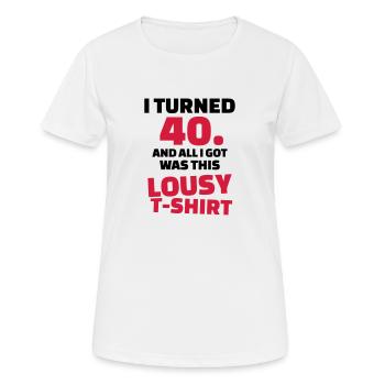 40 Anniversaire - T-shirt respirant Femme - blanc - Devant - AI Model Female 172 dark (172cm)
