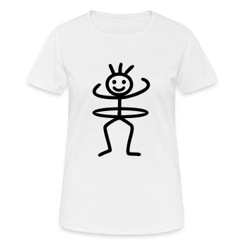 Strichmännchen Hula Hoop - Frauen T-Shirt atmungsaktiv - Weiß - Vorne - AI Model Female 172 dark (172cm)