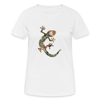 Silhouette Gecko - Ethno Style 3 - T-shirt respirant Femme - blanc - Devant - AI Model Female 172 dark (172cm)