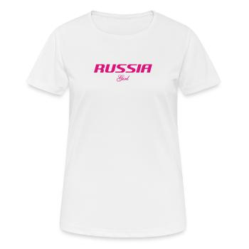 RUSSIA GIRL - Frauen T-Shirt atmungsaktiv - Weiß - Vorne - AI Model Female 172 dark (172cm)