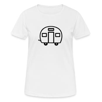 Wohnwagen - Frauen T-Shirt atmungsaktiv - Weiß - Vorne - AI Model Female 172 dark (172cm)
