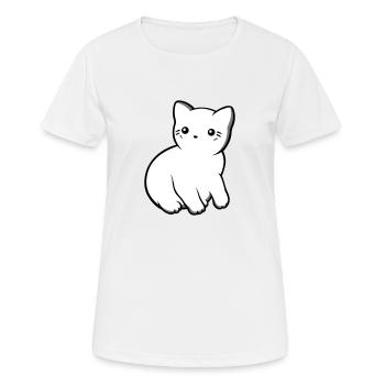 Kätzchen - Frauen T-Shirt atmungsaktiv - Weiß - Vorne - AI Model Female 172 dark (172cm)