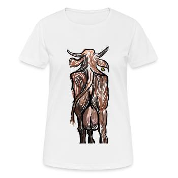 Cow strong from behind with udder - Women's Breathable T-Shirt - white - Front - AI Model Female 172 dark (172cm)