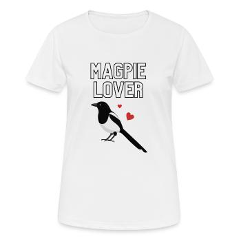 Ich liebe Elster Vögel Vogel Elster - Frauen T-Shirt atmungsaktiv - Weiß - Vorne - AI Model Female 172 dark (172cm)