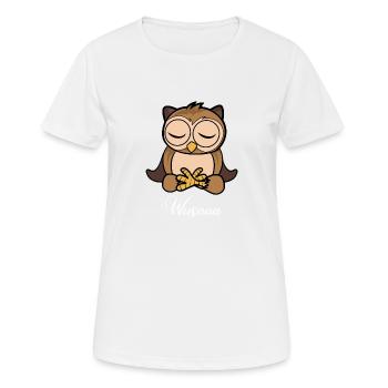Auszeit Durchatmen Wusaaa Eule - Frauen T-Shirt atmungsaktiv - Weiß - Vorne - AI Model Female 172 dark (172cm)