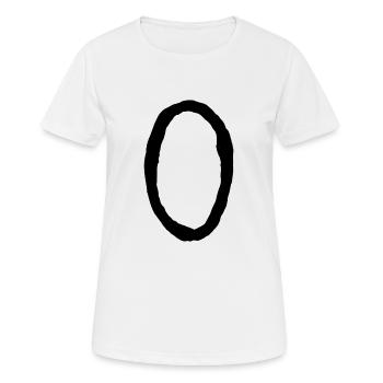 Buchstaben O - Frauen T-Shirt atmungsaktiv - Weiß - Vorne - AI Model Female 172 dark (172cm)