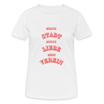 Rot-Weiß - Frauen T-Shirt atmungsaktiv - Weiß - Vorne - AI Model Female 172 dark (172cm)