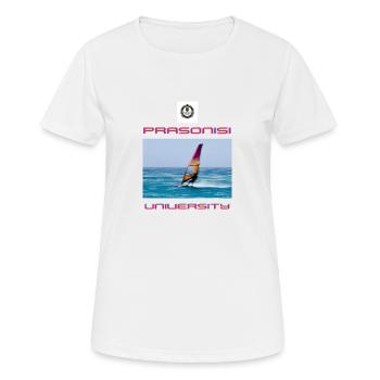 Universität Prasonisi - Frauen T-Shirt atmungsaktiv - Weiß - Vorne - AI Model Female 172 dark (172cm)