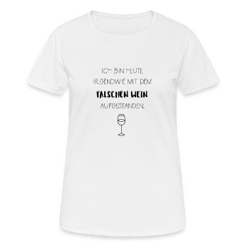 Wein Party Feier Geschenk Geburtstag JGA lustig - Frauen T-Shirt atmungsaktiv - Weiß - Vorne - AI Model Female 172 dark (172cm)