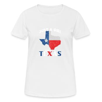 Damen Just a Girl who loves Texas USA Flagge Farbe - Frauen T-Shirt atmungsaktiv - Weiß - Vorne - AI Model Female 172 dark (172cm)