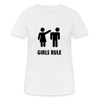 règle de filles - T-shirt respirant Femme - blanc - Devant - AI Model Female 172 dark (172cm)