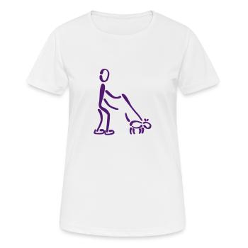 Walkies chien - T-shirt respirant Femme - blanc - Devant - AI Model Female 172 dark (172cm)