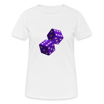 Dés violet avec chiffres blancs - T-shirt respirant Femme - blanc - Devant - AI Model Female 172 dark (172cm)