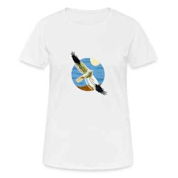 Oiseau Busard cendré Rapace Espèce protégée - T-shirt respirant Femme - blanc - Devant - AI Model Female 172 dark (172cm)