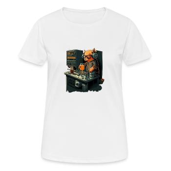 DJ Schwein joue de la bière dans le club - T-shirt respirant Femme - blanc - Devant - AI Model Female 172 dark (172cm)