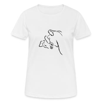La position détendue - T-shirt respirant Femme - blanc - Devant - AI Model Female 172 dark (172cm)