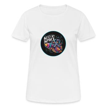 J’ai besoin de ma place Spaceman avec vaisseau spatial - T-shirt respirant Femme - blanc - Devant - AI Model Female 172 dark (172cm)