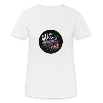 Brauche meinen Platz Raumfahrer mit Raumschiff - Frauen T-Shirt atmungsaktiv - Weiß - Vorne - AI Model Female 172 dark (172cm)