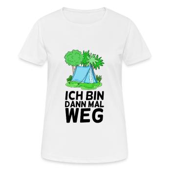 Urlaub Zelt Zelten - Frauen T-Shirt atmungsaktiv - Weiß - Vorne - AI Model Female 172 dark (172cm)