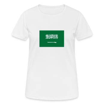 Nationalflagge von Saudi-Arabien - Frauen T-Shirt atmungsaktiv - Weiß - Vorne - AI Model Female 172 dark (172cm)