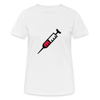 Spritze - Frauen T-Shirt atmungsaktiv - Weiß - Vorne - AI Model Female 172 dark (172cm)