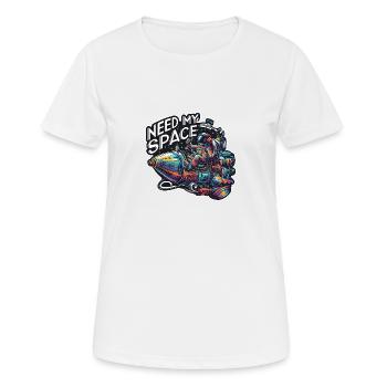 J’ai besoin de ma place Spaceman avec vaisseau spatial - T-shirt respirant Femme - blanc - Devant - AI Model Female 172 dark (172cm)