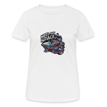 J’ai besoin de ma place Spaceman avec vaisseau spatial - T-shirt respirant Femme - blanc - Devant - AI Model Female 172 dark (172cm)
