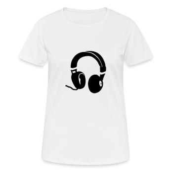 Headphones - Women's Breathable T-Shirt - white - Front - AI Model Female 172 dark (172cm)